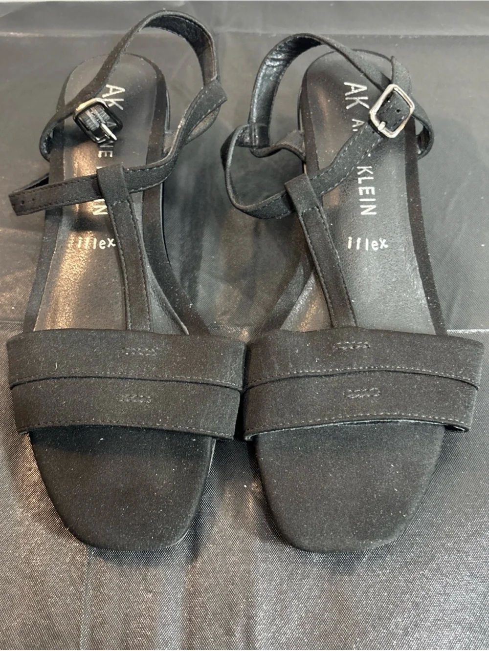 Anne Klein Black Ankle-Strap Sandals. Sz 7.5. 9/17